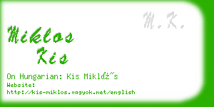 miklos kis business card